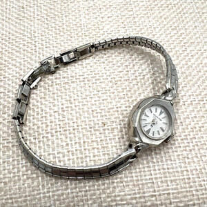 Hamiliton R.G.P. 10K Gold Mechanical Wind Silver Tone Women's Watch Runs 6.25"